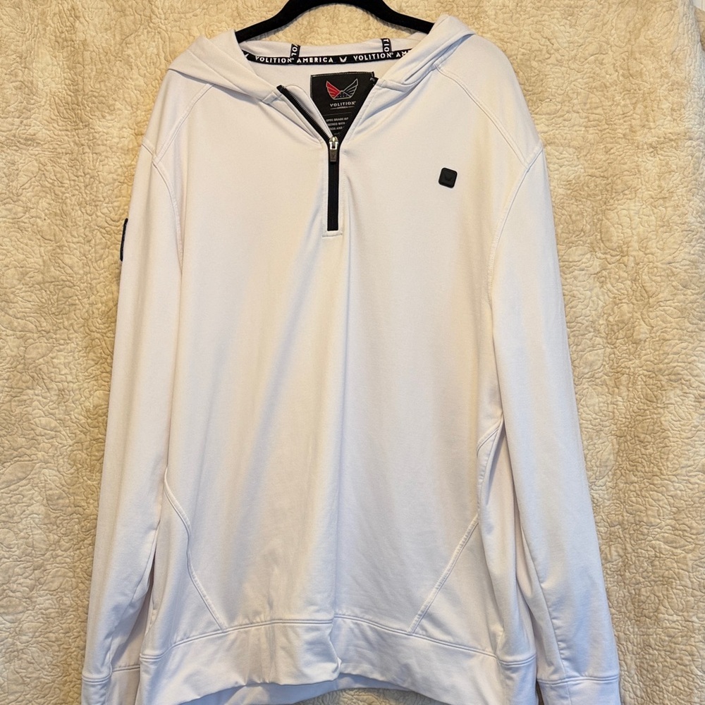 White Quarter-Zip Hoodie